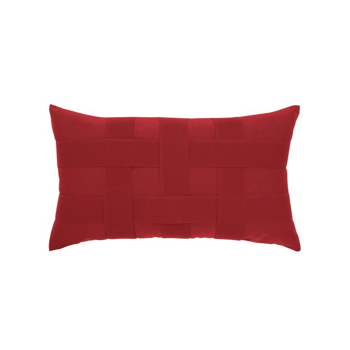 Elaine Smith Basketweave Rouge Lumbar Pillow