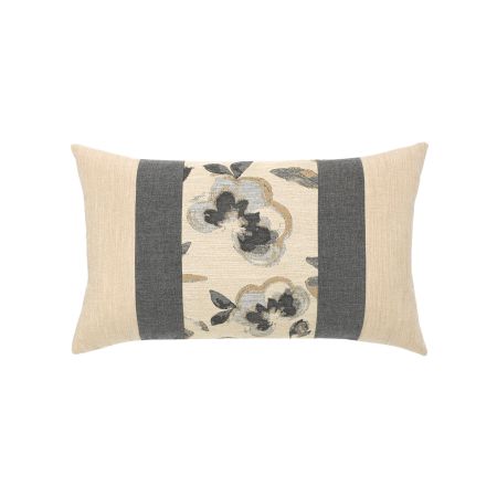 Elaine Smith Grigio Floral Lumbar Pillow