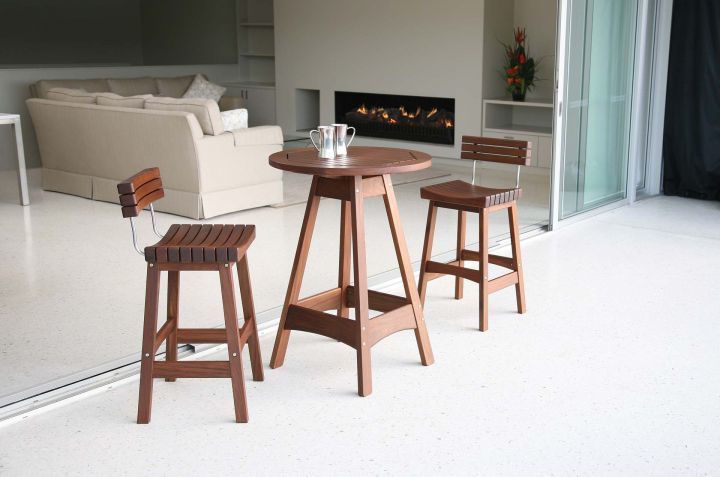 Jensen Leisure Sunset Bar Stool with Back and Venice Hi Dining Table Group