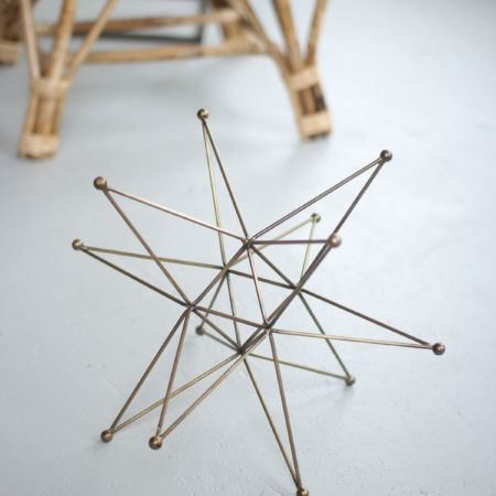 Kalalou Three Dimensional Star with Antique Brass Finish