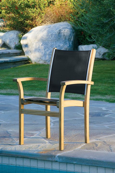 Kingsley Bate St.Tropez Dining Arm Chair With A Black Sling
