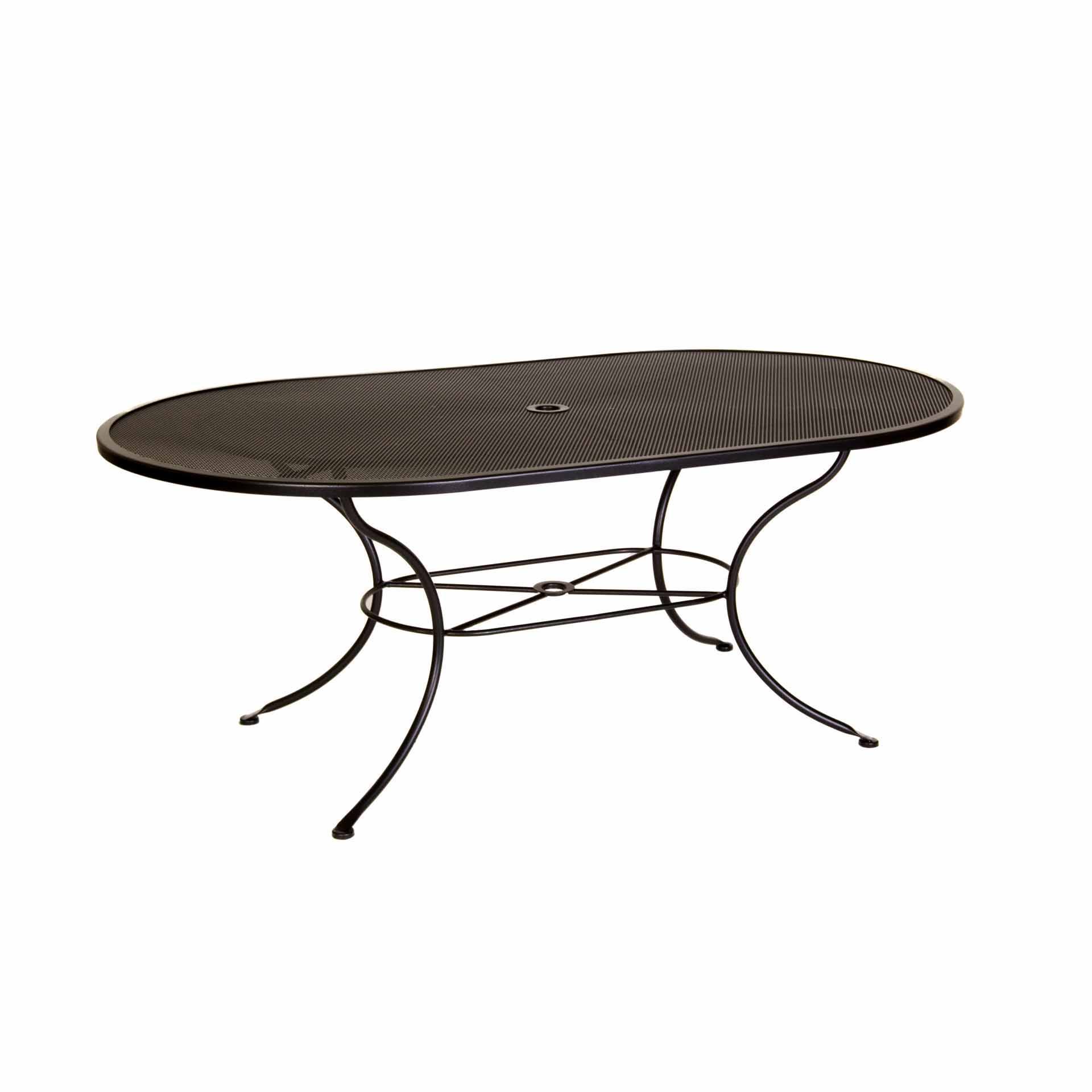Ow Lee 72x42 Oval Micro Mesh Dining Table Leisure Living