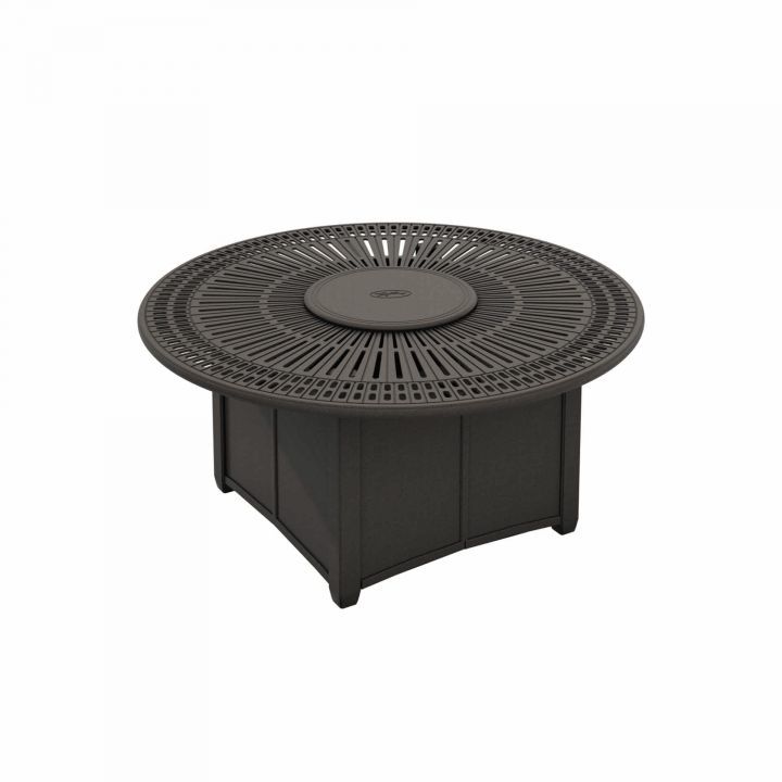 Tropitone Spectrum 55 Round Fire Pit Shown with Optional Lid