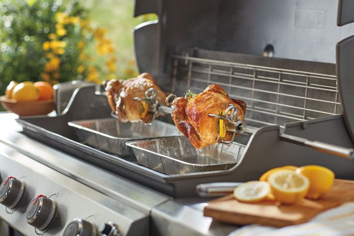 Weber-Rotisserie-Cooking-Two-Chickens